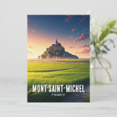Briefkaart Mont Saint-Michel Sunset (Staand voorkant)