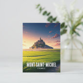 Briefkaart Mont Saint-Michel Sunset (Staand voorkant)