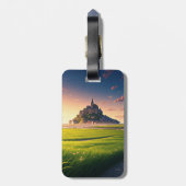 Briefkaart Mont Saint-Michel Sunset Bagagelabel (Achterkant verticaal)