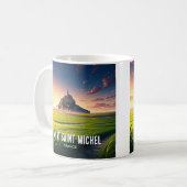Briefkaart Mont Saint-Michel Sunset Koffiemok (Voorkant links)