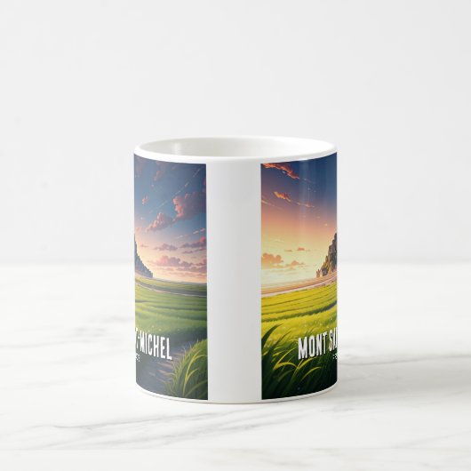 Briefkaart Mont Saint-Michel Sunset Koffiemok (Center)