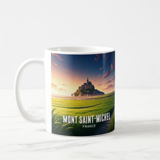 Briefkaart Mont Saint-Michel Sunset Koffiemok (Links)