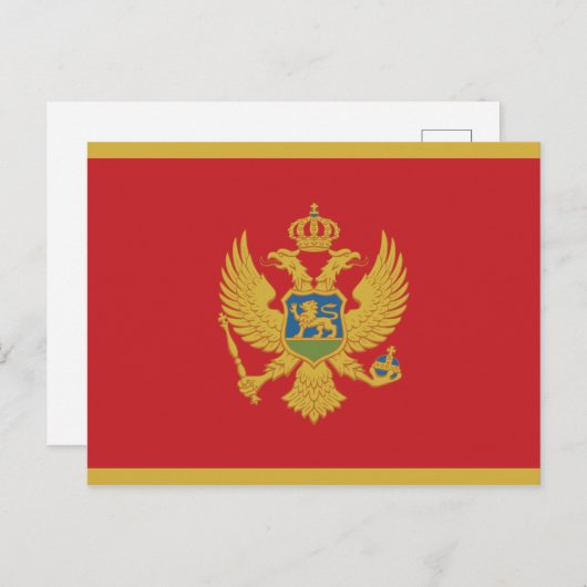 Briefkaart Montenegro-vlag (Voorkant / Achterkant)