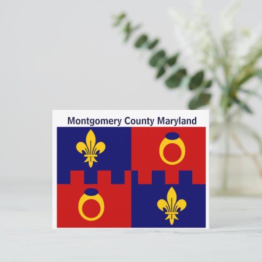 Briefkaart: Montgomery County Maryland Flag Briefkaart (Staand voorkant)
