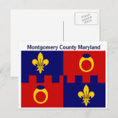 Briefkaart: Montgomery County Maryland Flag Briefkaart (Voorkant / Achterkant)