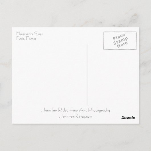 Briefkaart Montmartre Steps (Achterkant)