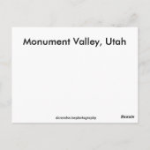 Briefkaart Monument Valley Utah (Achterkant)