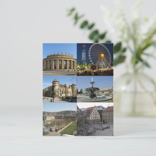 Briefkaart monumenten van Stuttgart , Duitsland (Staand voorkant)