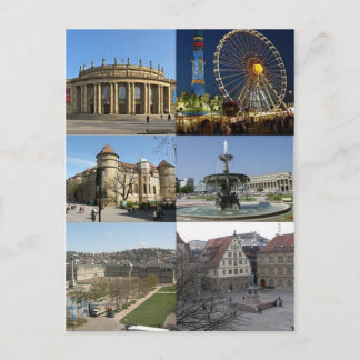 Briefkaart monumenten van Stuttgart , Duitsland