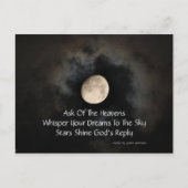 Briefkaart Moon en Clouds Haiku (Voorkant)