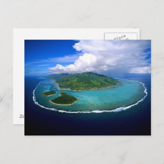 Briefkaart Moorea Island Overzicht, Frans-Polynesi (Voorkant / Achterkant)