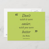 briefkaart "Motivatie Jim Rohn Quote" (Voorkant / Achterkant)