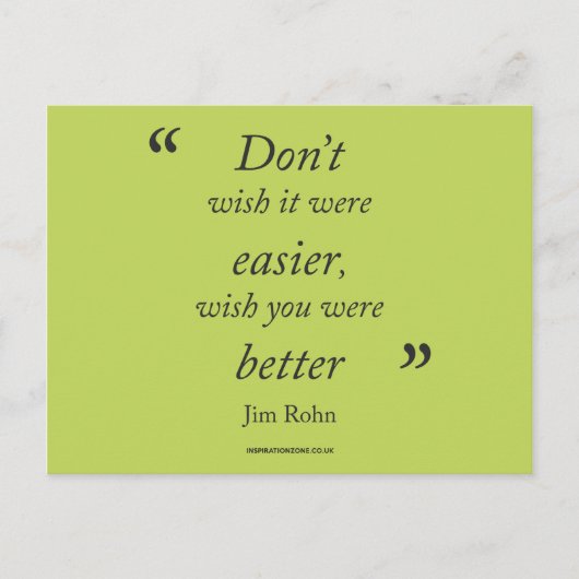 briefkaart "Motivatie Jim Rohn Quote" (Voorkant)