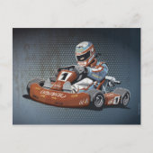 Briefkaart Motor Racing Go-Kart-driver (Voorkant)
