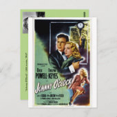 Briefkaart - Movie poster "Johnny O'Clock" 1947 (Voorkant / Achterkant)