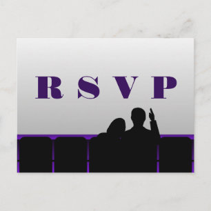 Briefkaart Movie Theater RSVP, Paars
