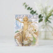 Briefkaart: Mucha Magazine Illustratie Briefkaart (Staand voorkant)