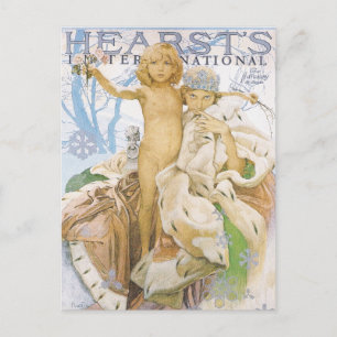Briefkaart: Mucha Magazine Illustratie Briefkaart