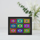 Briefkaart Multihue Flags Brazilië (Staand voorkant)