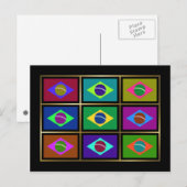 Briefkaart Multihue Flags Brazilië (Voorkant / Achterkant)