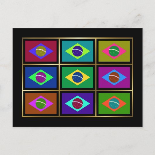 Briefkaart Multihue Flags Brazilië (Voorkant)