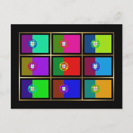Briefkaart Multihue Flags Portugal (Voorkant)
