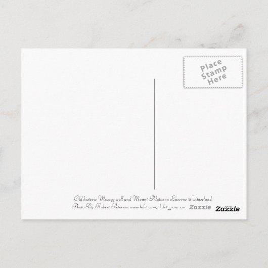 Briefkaart Musegg Wall in Lucerne Zwitserland (Achterkant)
