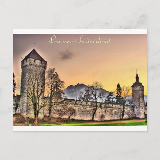 Briefkaart Musegg Wall in Lucerne Zwitserland (Voorkant)