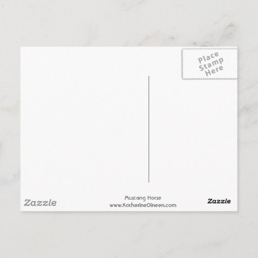 Briefkaart Mustang Horse (Achterkant)