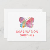 briefkaart Muur kunst met surplusvlinder: "Verbeel (Voorkant / Achterkant)