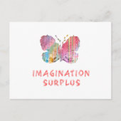 briefkaart Muur kunst met surplusvlinder: "Verbeel (Voorkant)