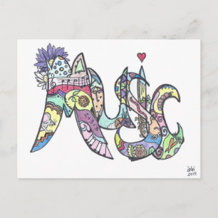 briefkaart:  muziek briefkaart