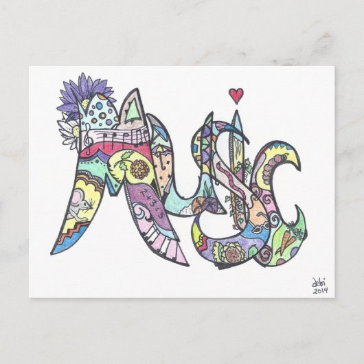 briefkaart: muziek briefkaart (Voorkant)