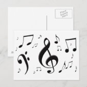 Briefkaart Muzieknoten samenvoegen (Voorkant / Achterkant)
