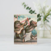 briefkaart " muzikale apen" (Staand voorkant)