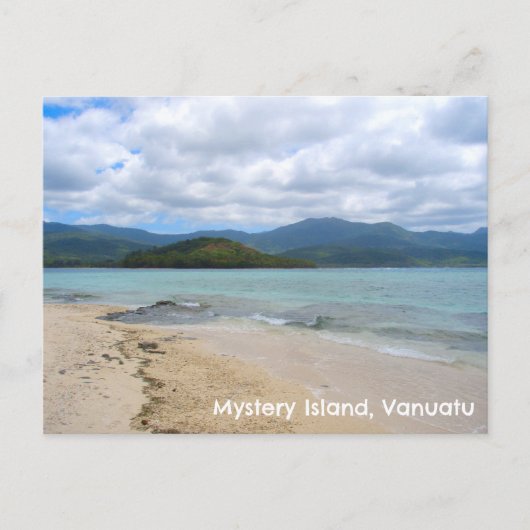 Briefkaart Mystery Island, Vanuatu. (Voorkant)