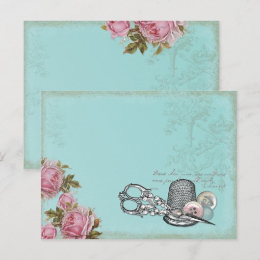 Briefkaart naaigarens (Voorkant / Achterkant)