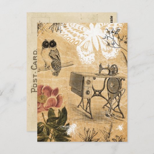 Briefkaart  naaimachine (Voorkant / Achterkant)