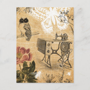 Briefkaart  naaimachine