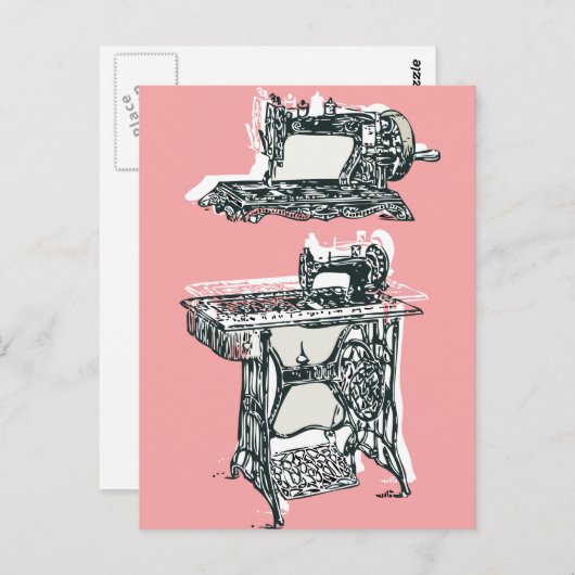 briefkaart  naaimachine (Voorkant / Achterkant)