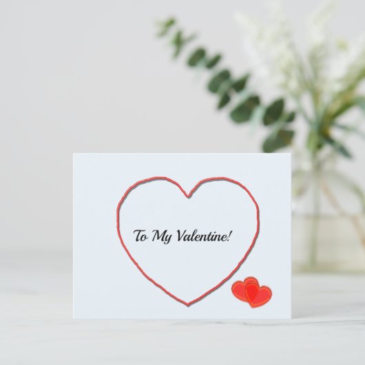 Briefkaart - naar mijn Valentijn hartvorm (Staand voorkant)