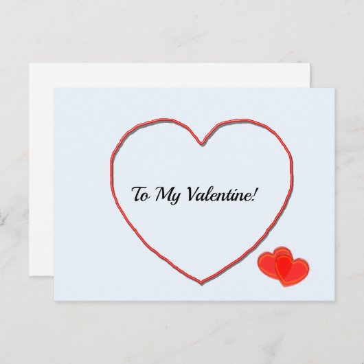 Briefkaart - naar mijn Valentijn hartvorm (Voorkant / Achterkant)