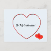 Briefkaart - naar mijn Valentijn hartvorm (Voorkant)