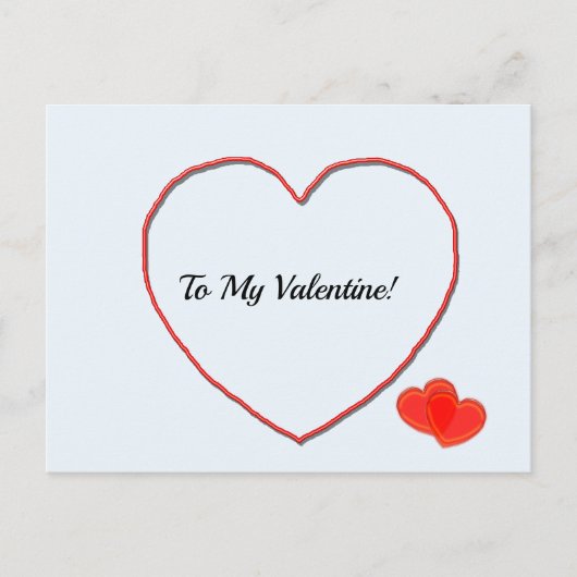 Briefkaart - naar mijn Valentijn hartvorm (Voorkant)