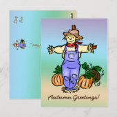 Briefkaart najaar van de groetings van de Scarecro (Voorkant / Achterkant)