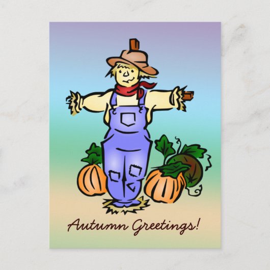 Briefkaart najaar van de groetings van de Scarecro (Voorkant)