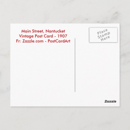 Briefkaart NANTUCKET 1907 (Achterkant)