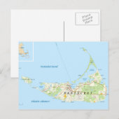 Briefkaart Nantucket Map (Voorkant / Achterkant)