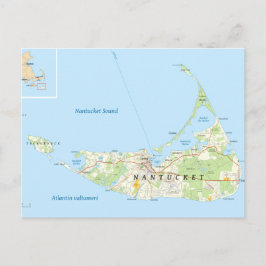 Briefkaart Nantucket Map