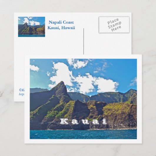 BRIEFKAART/NAPALI COAST/KAUAI,HAWAII BRIEFKAART (Voorkant / Achterkant)
